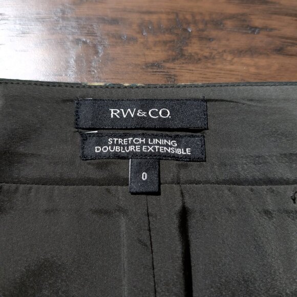 RW&CO mini skirt green floral print size 0 - Picture 6 of 16